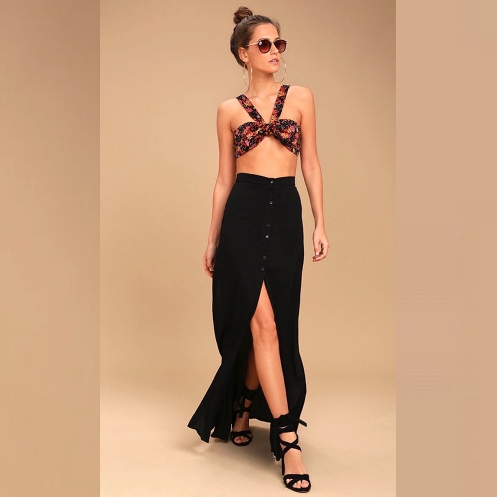 NWT Free People Floral Crop Tie Front Top Sz S - Picture 1 of 12
